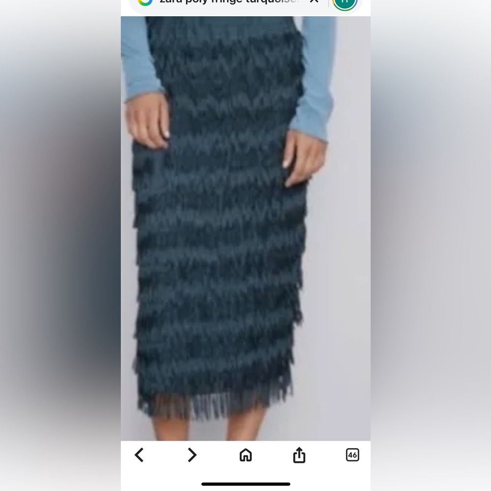 Elegant ZARA  Dark Teak Fringe Skirt SIZE LARGE- NWOT MSRP $70